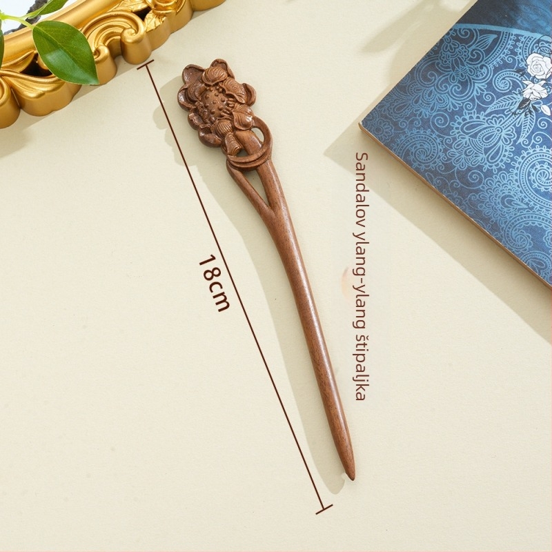 Drvena spona za kosu, drevni kineski stil, dodatak za kosu, podrijetlo: Jinhua Dongyang, jesen 2024