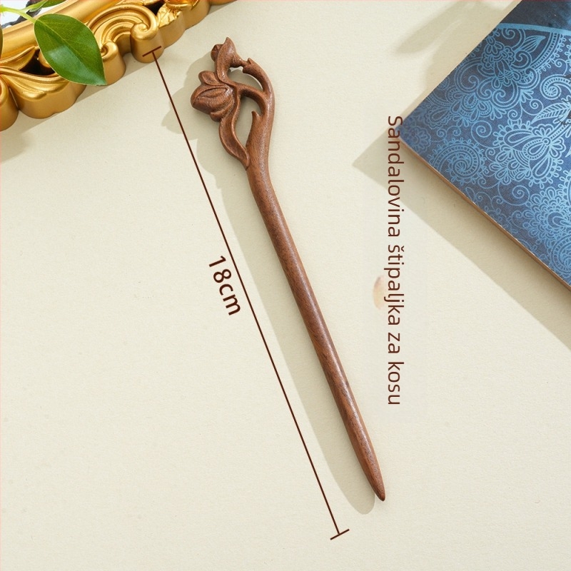 Drvena spona za kosu, drevni kineski stil, dodatak za kosu, podrijetlo: Jinhua Dongyang, jesen 2024