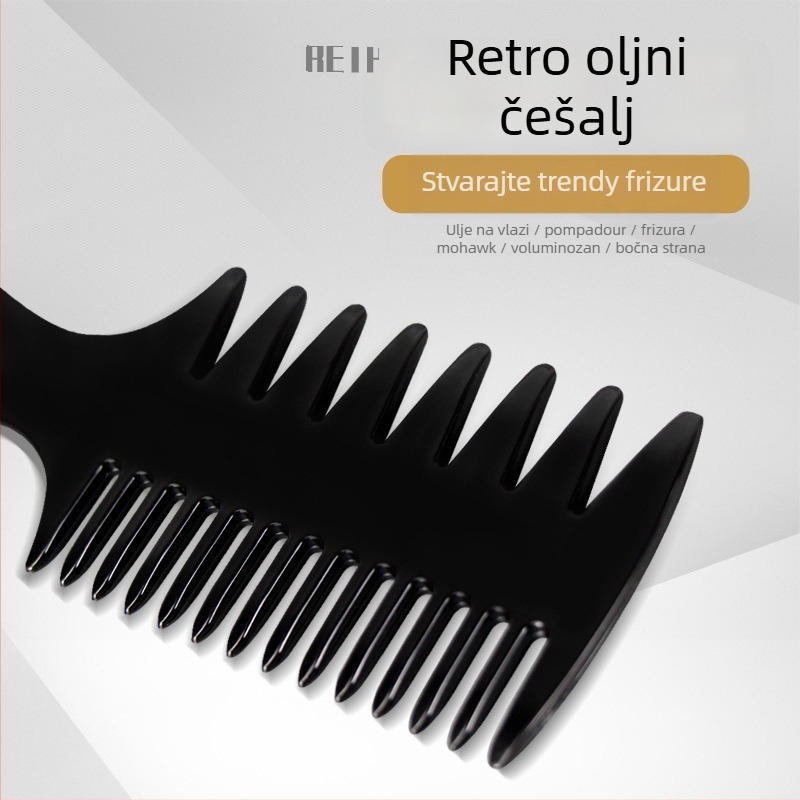 Češalj za friziranje s teksturiranim zubima, plastični, brend French map, za svakodnevnu upotrebu