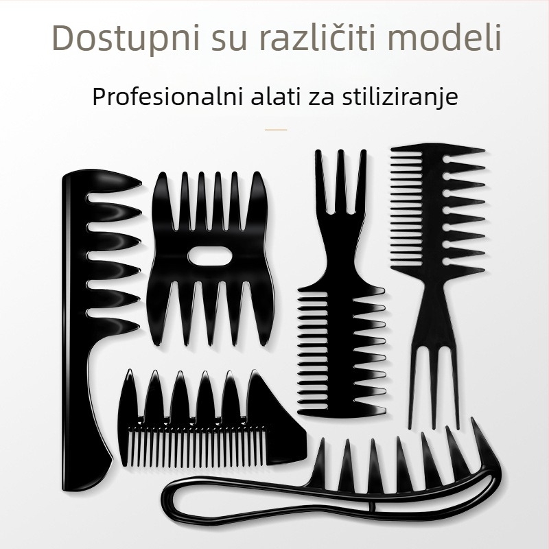 Češalj za friziranje s teksturiranim zubima, plastični, brend French map, za svakodnevnu upotrebu