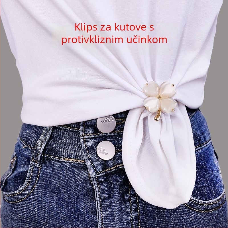 Bakrena broš za šal – minimalistički stil, višefunkcionalna, za svilene šale – proljeće 2025