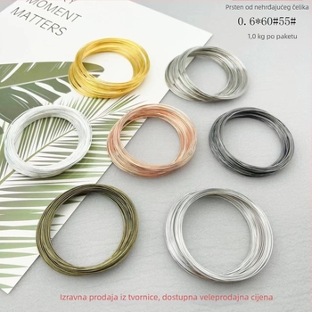 Prsten od memorijskog žice – DIY dodatak za nakit, kompatibilan s perlicama, metalni premaz, ytsp