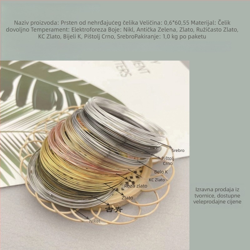 Prsten od memorijskog žice – DIY dodatak za nakit, kompatibilan s perlicama, metalni premaz, ytsp