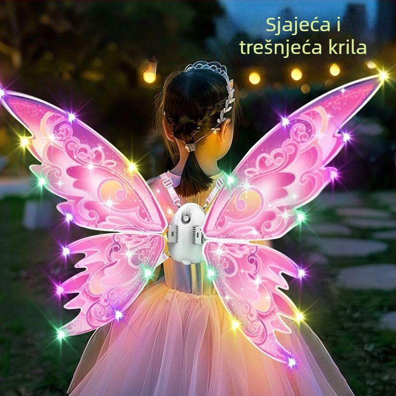 LED svijetlena leptirova krila za leđa – dječji dodatak od plastike s dinamičkim svjetlosnim učinkom, za uzrast 14+