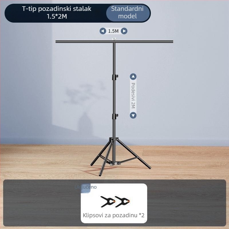 Chromakey platno za pozadinu s prijenosnim stalkom, ojačana konstrukcija