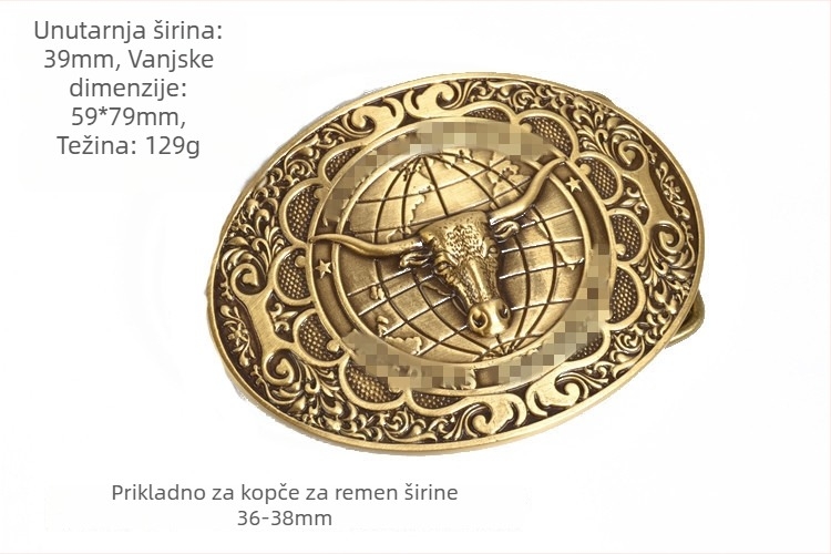 Kopča za pojas – bakrena glatka pločasta kopča, ručno izrađena, pogodna za sve sezone, proljeće 2023