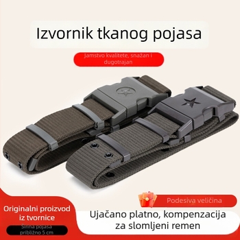 Studentski vojni trening pojas, platneni, plastična kopča, zaključavanje kopčom, spojna konstrukcija