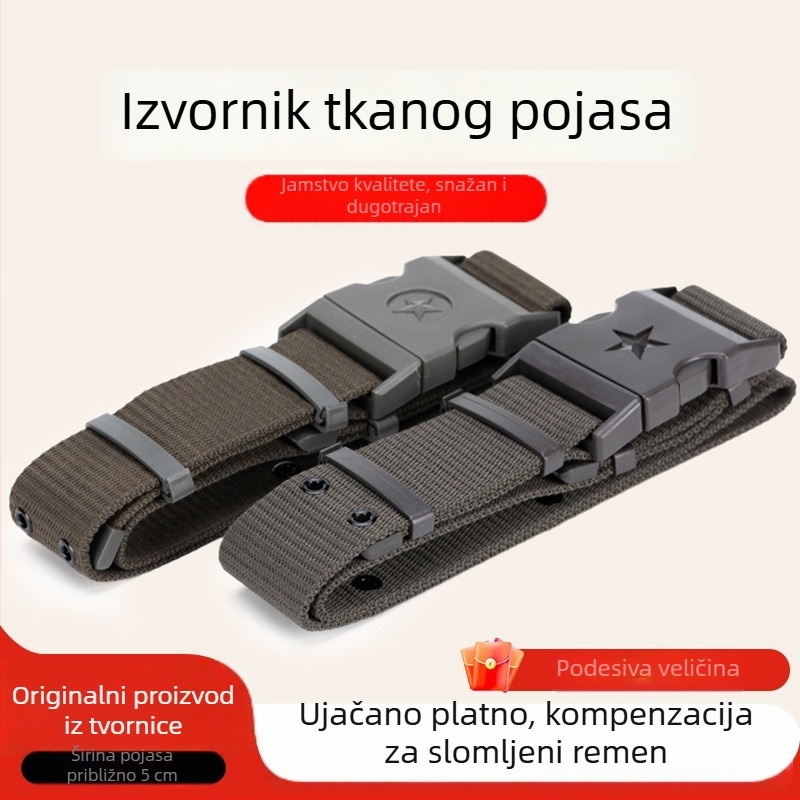 Studentski vojni trening pojas, platneni, plastična kopča, zaključavanje kopčom, spojna konstrukcija