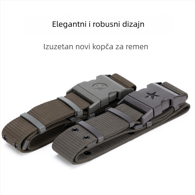 Studentski vojni trening pojas, platneni, plastična kopča, zaključavanje kopčom, spojna konstrukcija