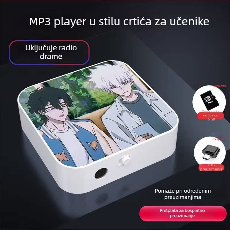 Bluetooth MP3 player za učenike – prijenosni uređaj za glazbu i slušanje engleskog, pogodan za srednju školu, za dječake i djevojčice