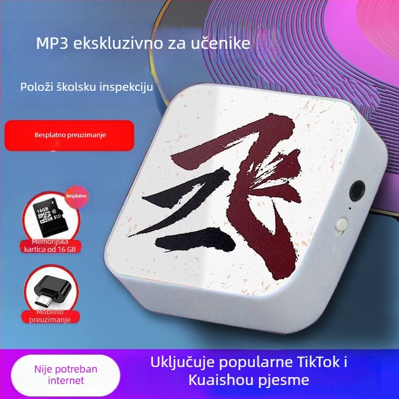 Bluetooth MP3 player za učenike – prijenosni uređaj za glazbu i slušanje engleskog, pogodan za srednju školu, za dječake i djevojčice