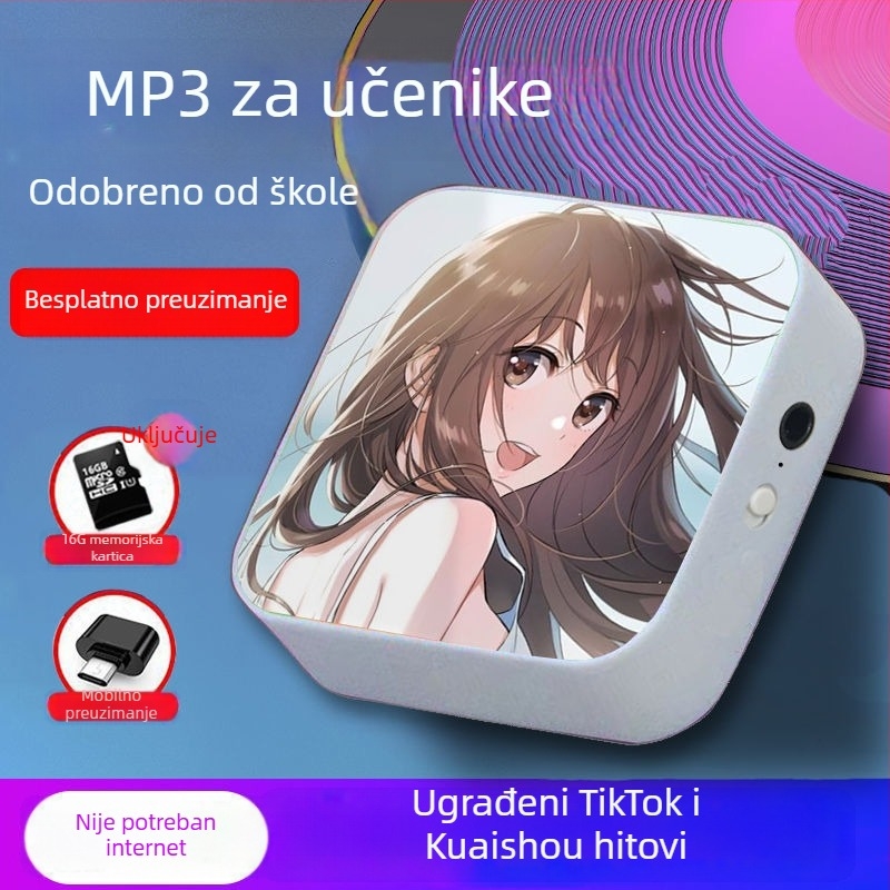 Bluetooth MP3 player za učenike – prijenosni uređaj za glazbu i slušanje engleskog, pogodan za srednju školu, za dječake i djevojčice