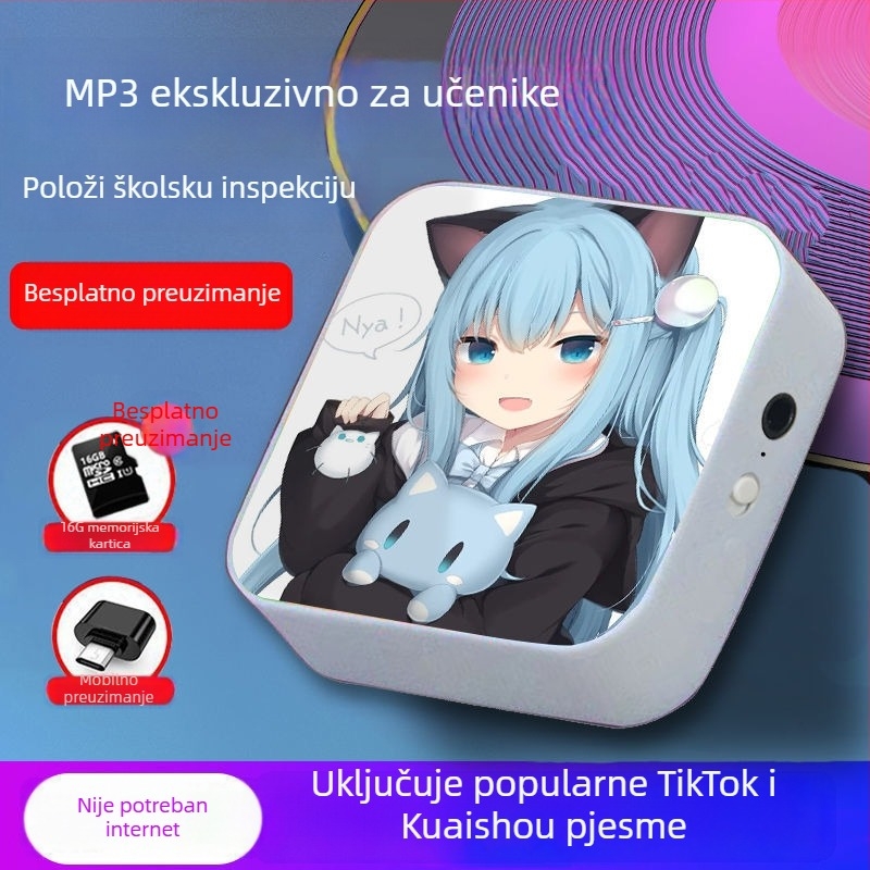 Bluetooth MP3 player za učenike – prijenosni uređaj za glazbu i slušanje engleskog, pogodan za srednju školu, za dječake i djevojčice