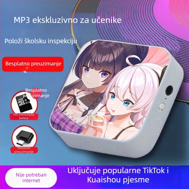 Bluetooth MP3 player za učenike – prijenosni uređaj za glazbu i slušanje engleskog, pogodan za srednju školu, za dječake i djevojčice