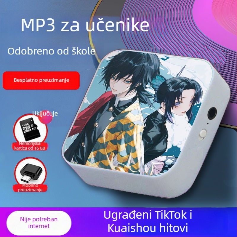 Bluetooth MP3 player za učenike – prijenosni uređaj za glazbu i slušanje engleskog, pogodan za srednju školu, za dječake i djevojčice