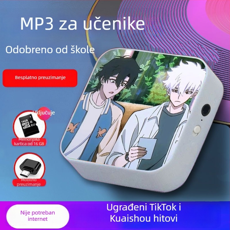 Bluetooth MP3 player za učenike – prijenosni uređaj za glazbu i slušanje engleskog, pogodan za srednju školu, za dječake i djevojčice