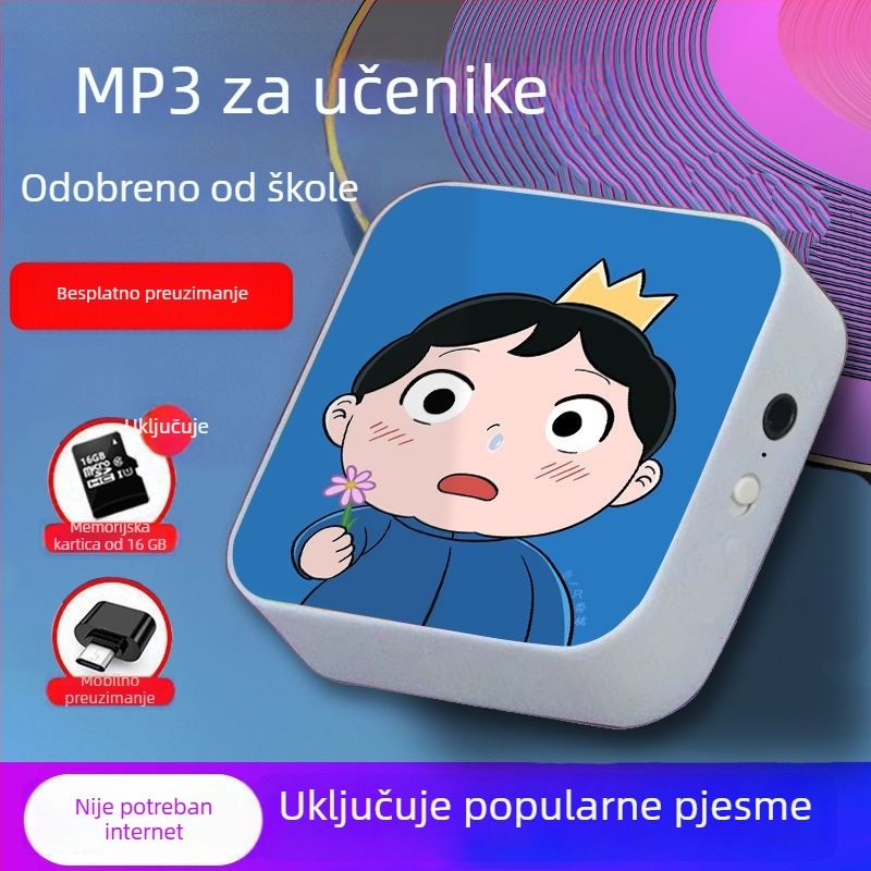 Bluetooth MP3 player za učenike – prijenosni uređaj za glazbu i slušanje engleskog, pogodan za srednju školu, za dječake i djevojčice