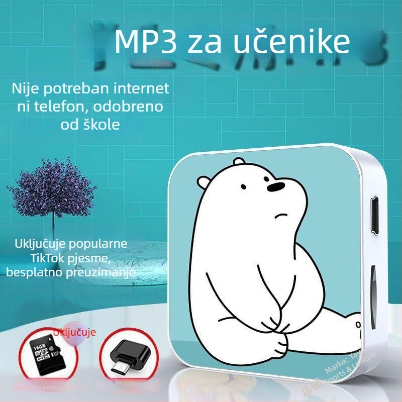 Bluetooth MP3 player za učenike – prijenosni uređaj za glazbu i slušanje engleskog, pogodan za srednju školu, za dječake i djevojčice