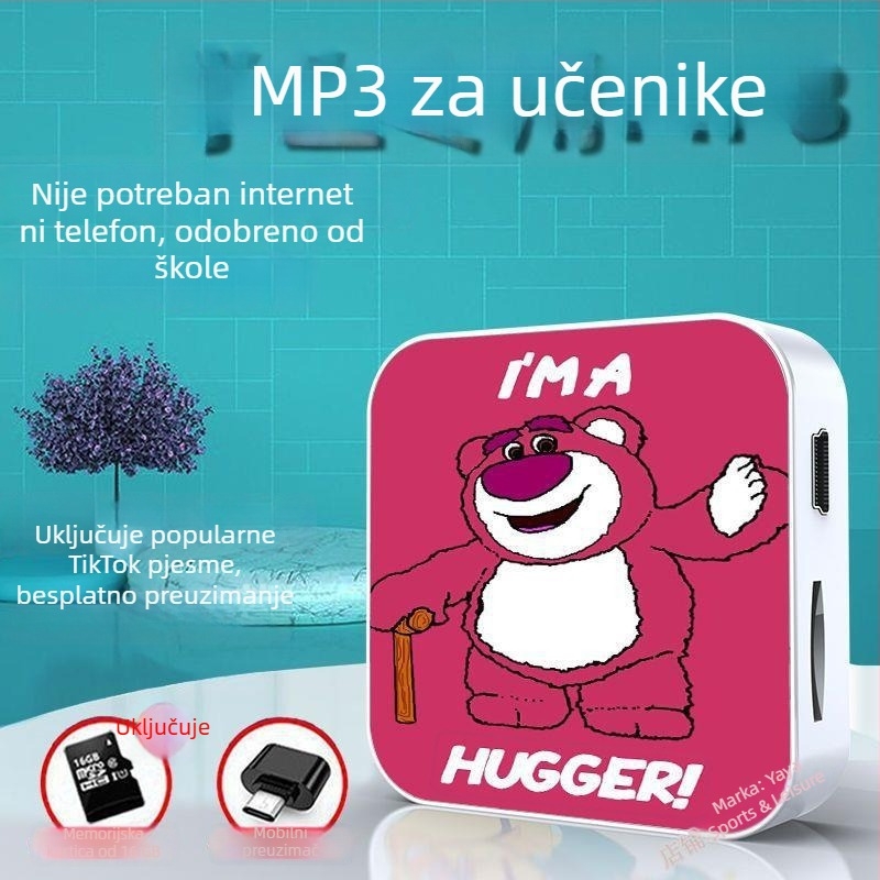 Bluetooth MP3 player za učenike – prijenosni uređaj za glazbu i slušanje engleskog, pogodan za srednju školu, za dječake i djevojčice