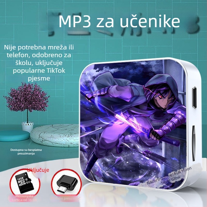 Bluetooth MP3 player za učenike – prijenosni uređaj za glazbu i slušanje engleskog, pogodan za srednju školu, za dječake i djevojčice