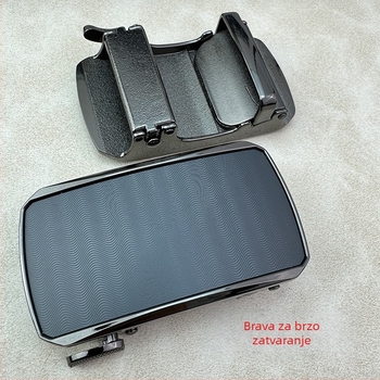 Automatska kopča za kaiš od cinkovog legura, kvadratnog oblika, za muškarce, uzorak sa slovima, poslovni stil, proljeće 2025 izdanje