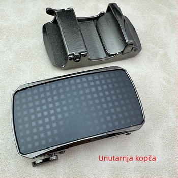 Automatska kopča za kaiš od cinkovog legura, kvadratnog oblika, za muškarce, uzorak sa slovima, poslovni stil, proljeće 2025 izdanje