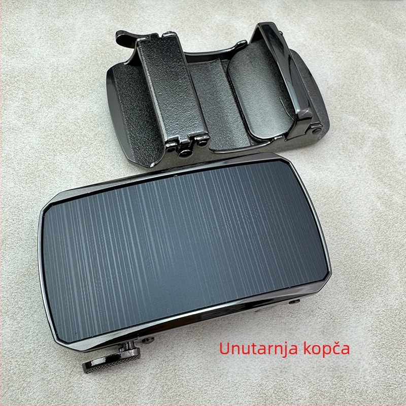 Automatska kopča za kaiš od cinkovog legura, kvadratnog oblika, za muškarce, uzorak sa slovima, poslovni stil, proljeće 2025 izdanje