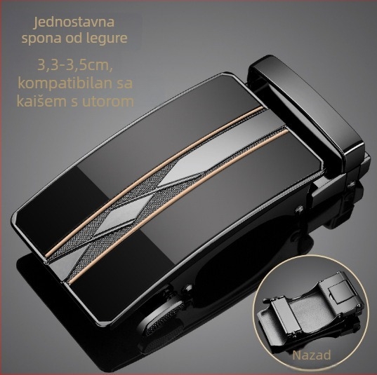 Muški kaiš od legura s automatskom kopčom, kvadratna kopča, poslovni stil, mogućnost prilagodbe