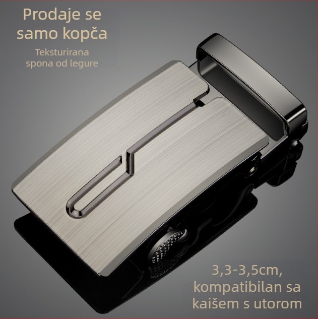 Muški kaiš od legura s automatskom kopčom, kvadratna kopča, poslovni stil, mogućnost prilagodbe