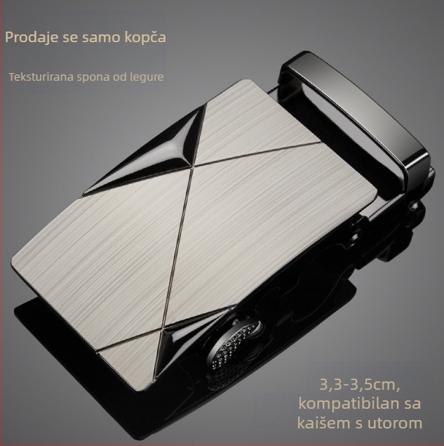 Muški kaiš od legura s automatskom kopčom, kvadratna kopča, poslovni stil, mogućnost prilagodbe