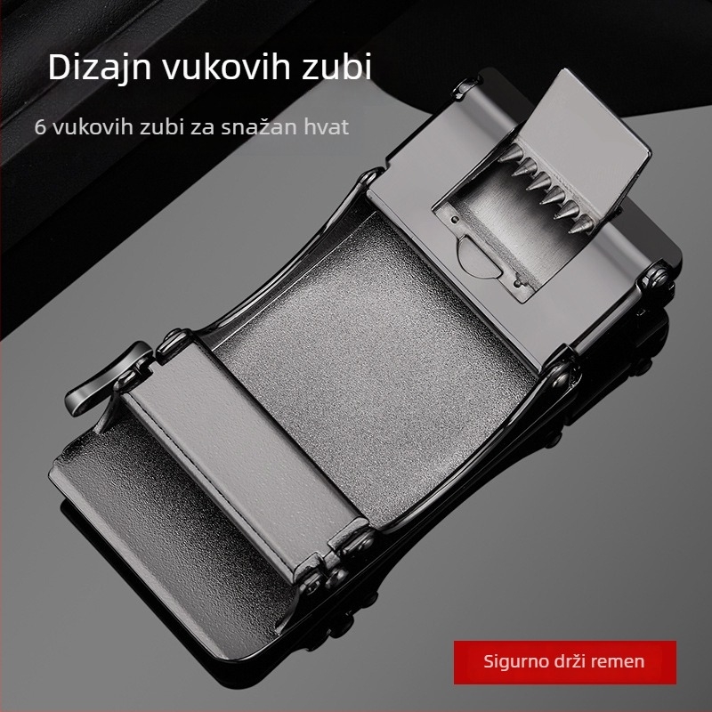 Muški kaiš od legura s automatskom kopčom, kvadratna kopča, poslovni stil, mogućnost prilagodbe