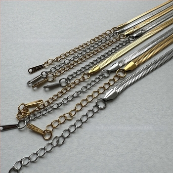 Ogrlica od titan čelika, lanac s oštricom, elektropolirano s 18K zlatom