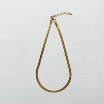 Ogrlica od titan čelika, lanac s oštricom, elektropolirano s 18K zlatom