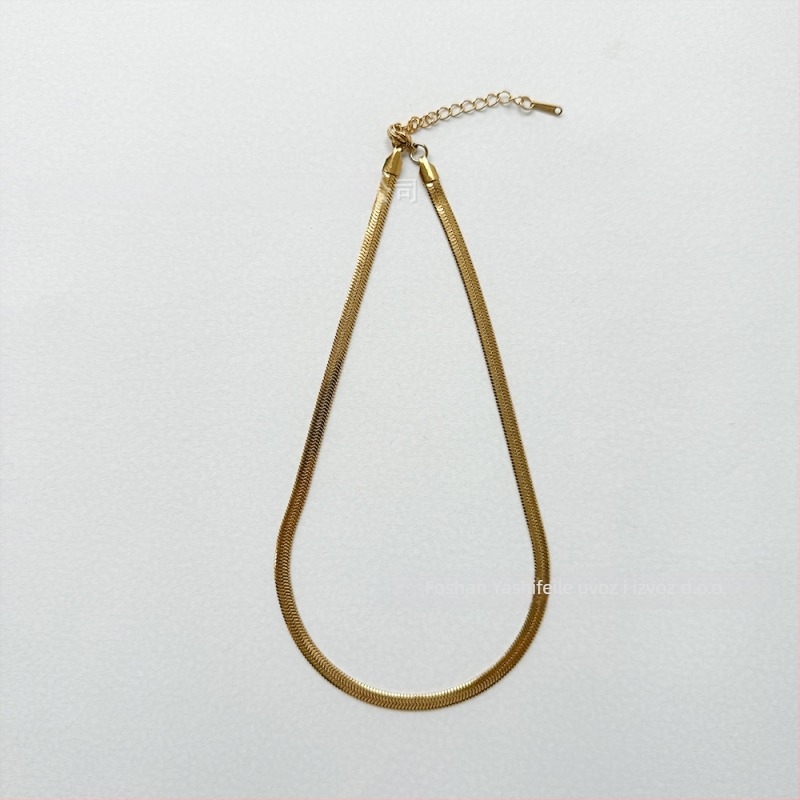 Ogrlica od titan čelika, lanac s oštricom, elektropolirano s 18K zlatom