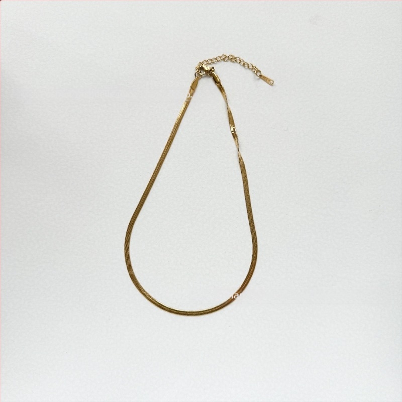 Ogrlica od titan čelika, lanac s oštricom, elektropolirano s 18K zlatom