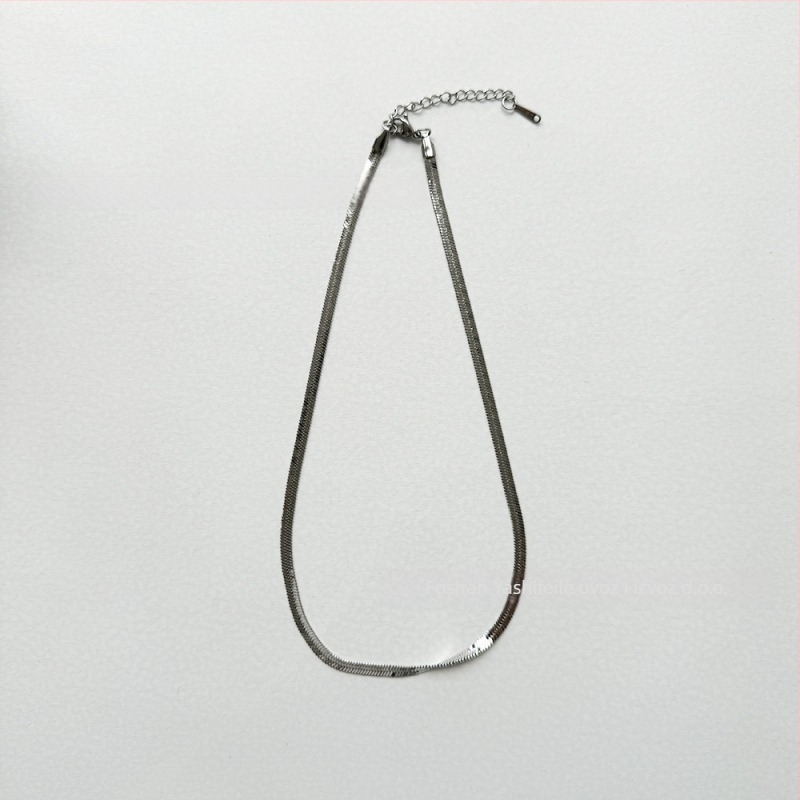 Ogrlica od titan čelika, lanac s oštricom, elektropolirano s 18K zlatom