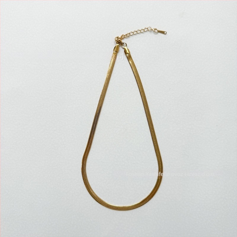 Ogrlica od titan čelika, lanac s oštricom, elektropolirano s 18K zlatom