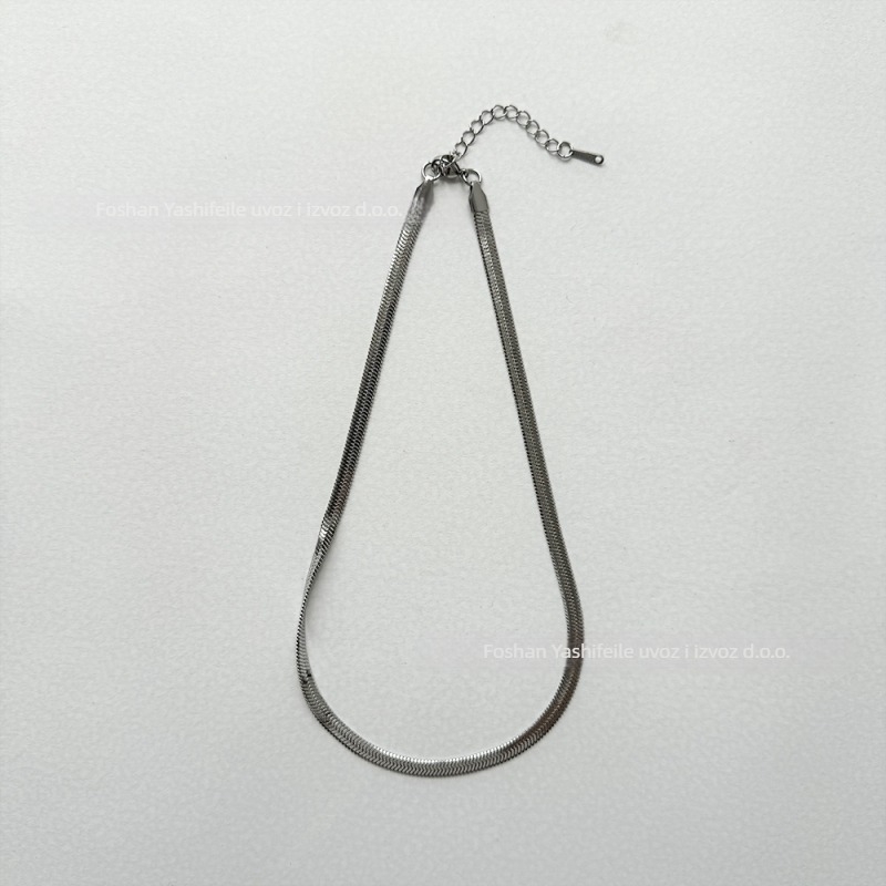Ogrlica od titan čelika, lanac s oštricom, elektropolirano s 18K zlatom