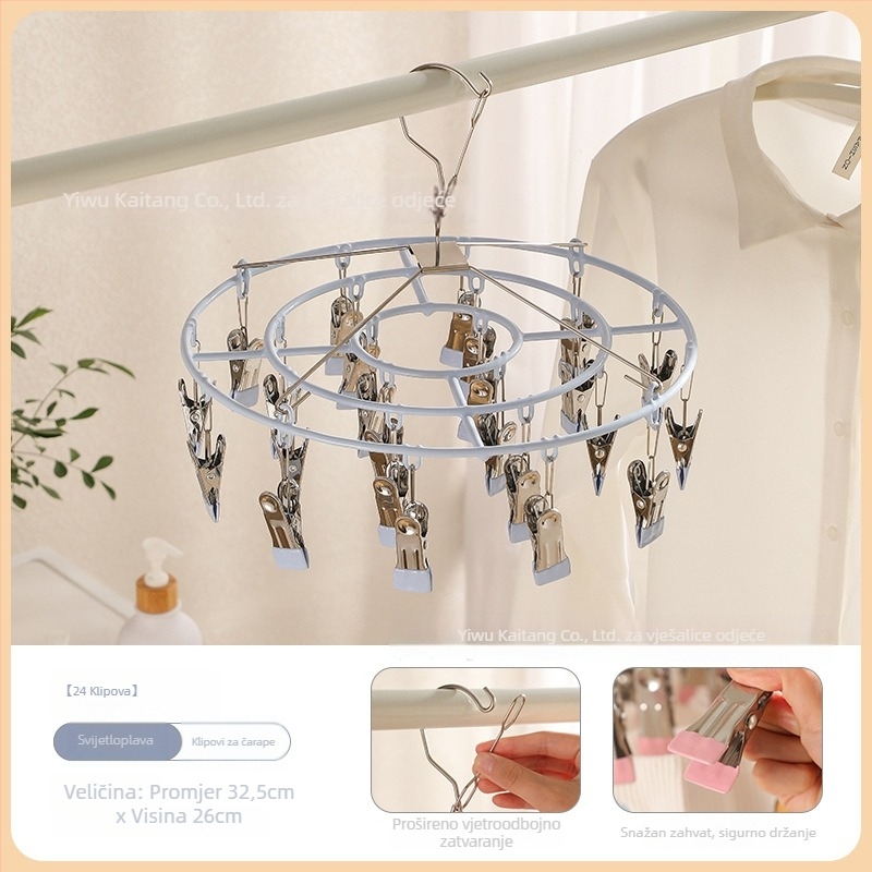 Kai Tang 24-plastične klipse za sušenje, univerzalni kućni sušilac za čarape i donje rublje