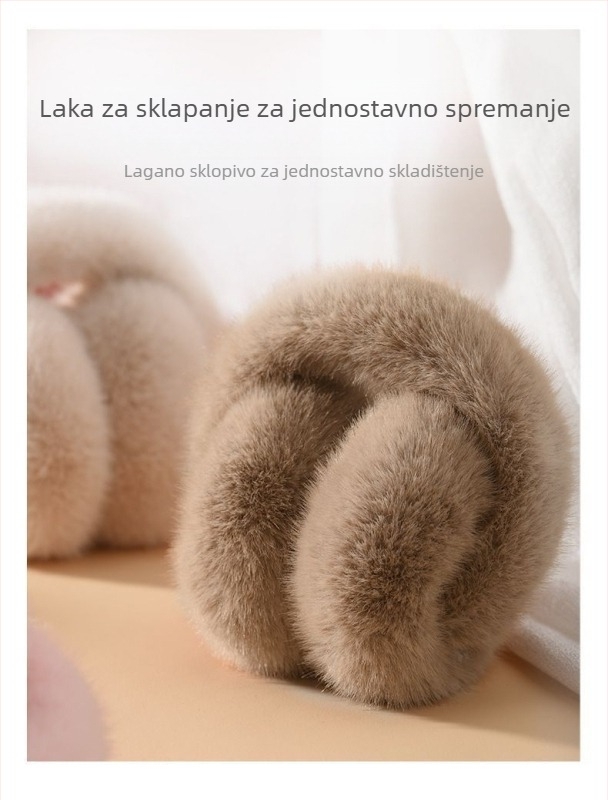 Ženske ušne zaštitnike za zimu, sklopive plišane, topla zaštita od hladnoće