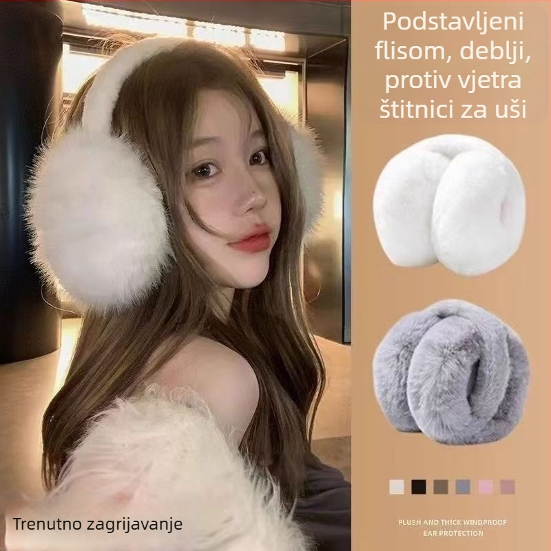 Ženske ušne zaštitnike za zimu, sklopive plišane, topla zaštita od hladnoće