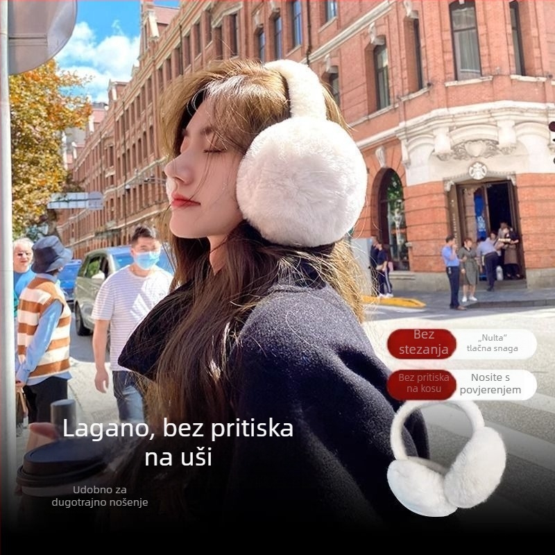 Ženske ušne zaštitnike za zimu, sklopive plišane, topla zaštita od hladnoće