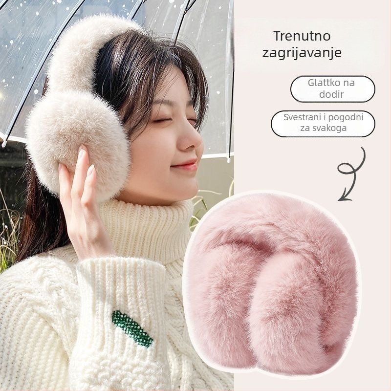 Ženske ušne zaštitnike za zimu, sklopive plišane, topla zaštita od hladnoće