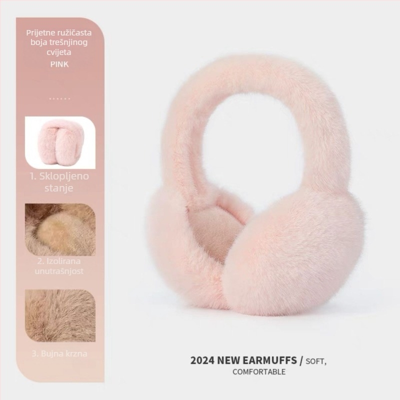 Ženske ušne zaštitnike za zimu, sklopive plišane, topla zaštita od hladnoće