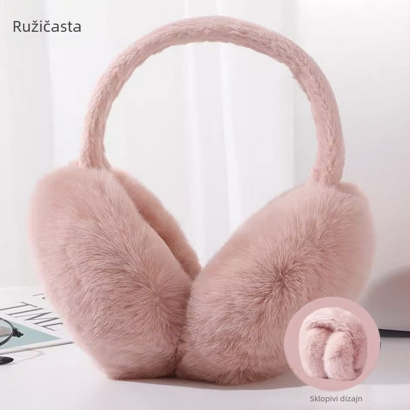 Ženske ušne zaštitnike za zimu, sklopive plišane, topla zaštita od hladnoće