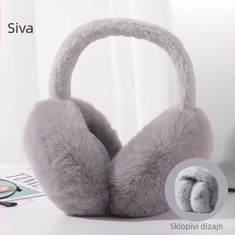 Ženske ušne zaštitnike za zimu, sklopive plišane, topla zaštita od hladnoće
