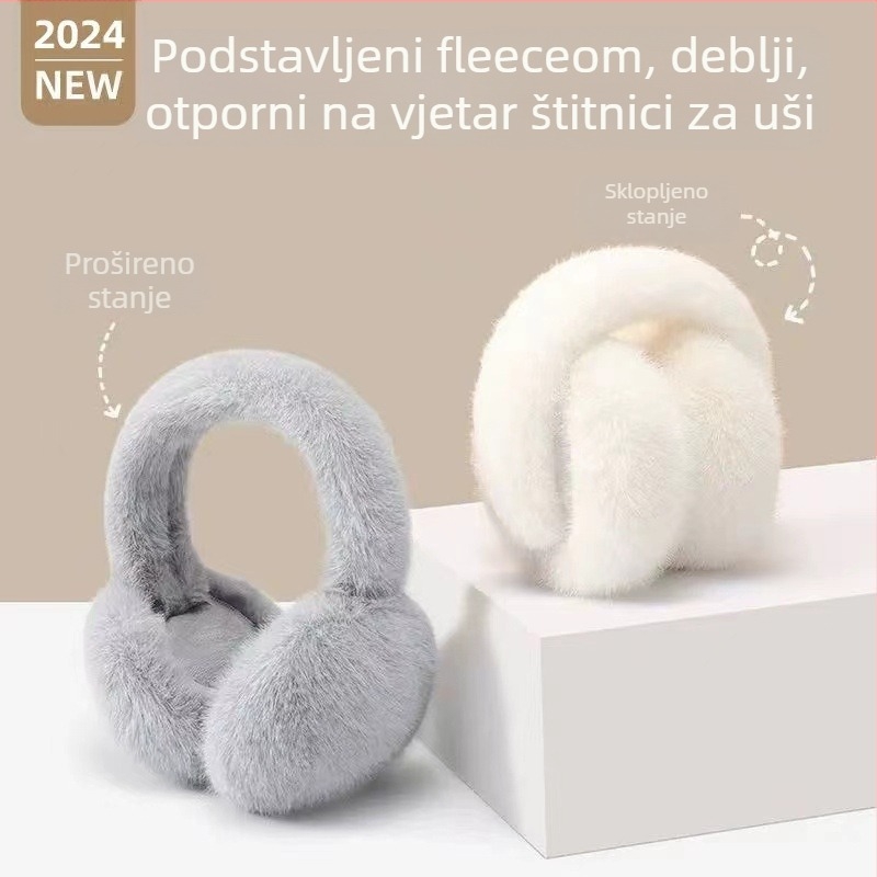 EZ103 Ear Muffs za žene — sklopive, otporne na vjetar, tople, poliester, zima