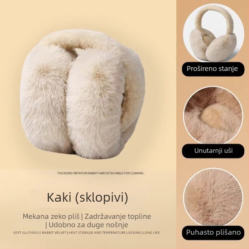EZ103 Ear Muffs za žene — sklopive, otporne na vjetar, tople, poliester, zima