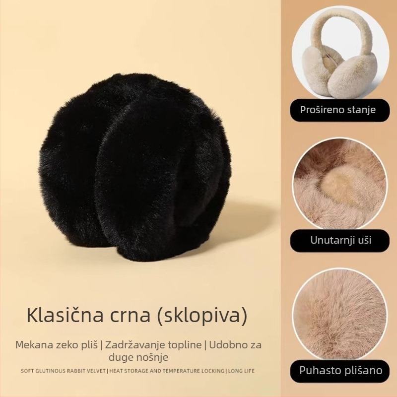 EZ103 Ear Muffs za žene — sklopive, otporne na vjetar, tople, poliester, zima