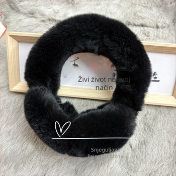 Ušni grijač od krzna kunića, unisex, za odrasle, sklopivi, zima/jesen